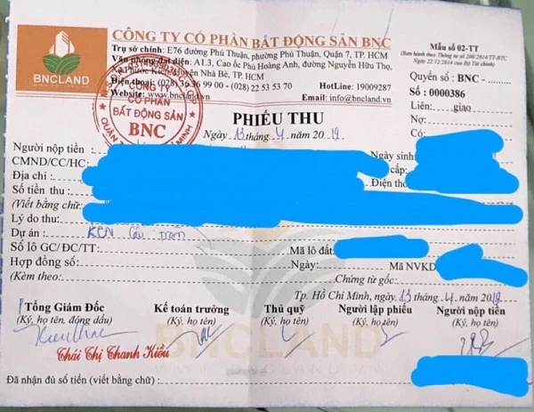 Dù Sở Xây dựng Long An khẳng định không có dự án nào mang tên Khu đô thị thương mại BNC Dragon, thế nhưng Công ty BNC vẫn tiến hành thu tiền từ khách hàng (Ảnh: VĐ)