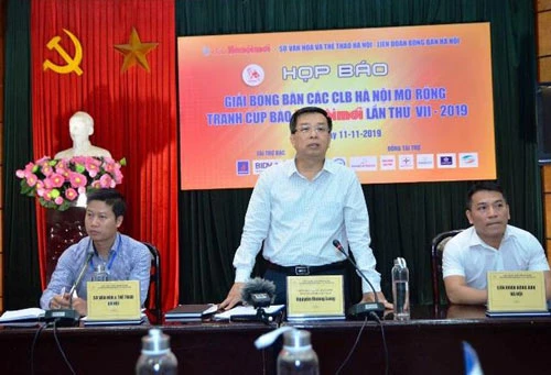 Họp báo giải bóng bàn các Câu lạc bộ Hà Nội mở rộng tranh Cúp Báo Hànôịmới lần thứ 7 năm 2019.