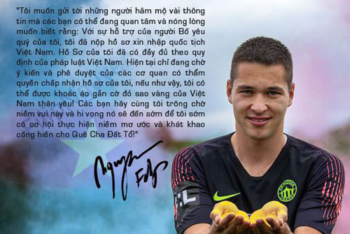 Filip Nguyễn chính thức nộp hồ sơ nhập tịch, chờ khoác áo đội tuyển Việt Nam