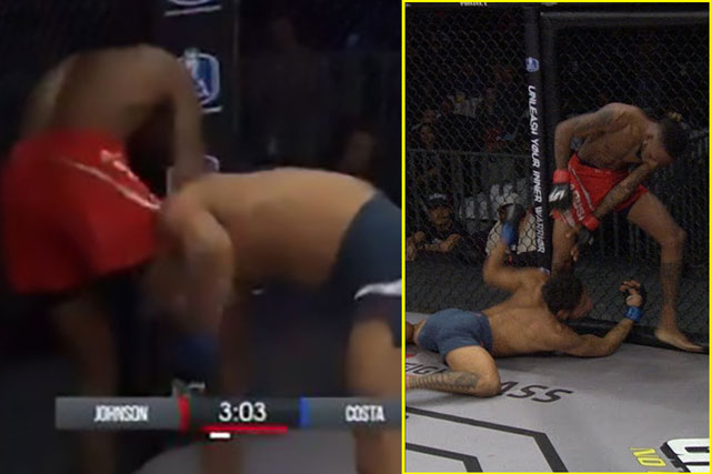 Cận cảnh cú xuống chỏ kinh hoàng khiến võ sĩ bị bất tỉnh và lên cơn co giật