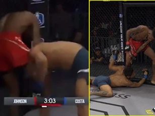 Cận cảnh cú xuống chỏ kinh hoàng khiến võ sĩ bị bất tỉnh và lên cơn co giật