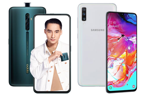 So sánh Oppo Reno2 F với Samsung Galaxy A70