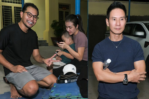 Vợ Huỳnh Đông đưa con trai đến trường võ thăm chồng, Lý Hải nhìn thấy cười tít mắt