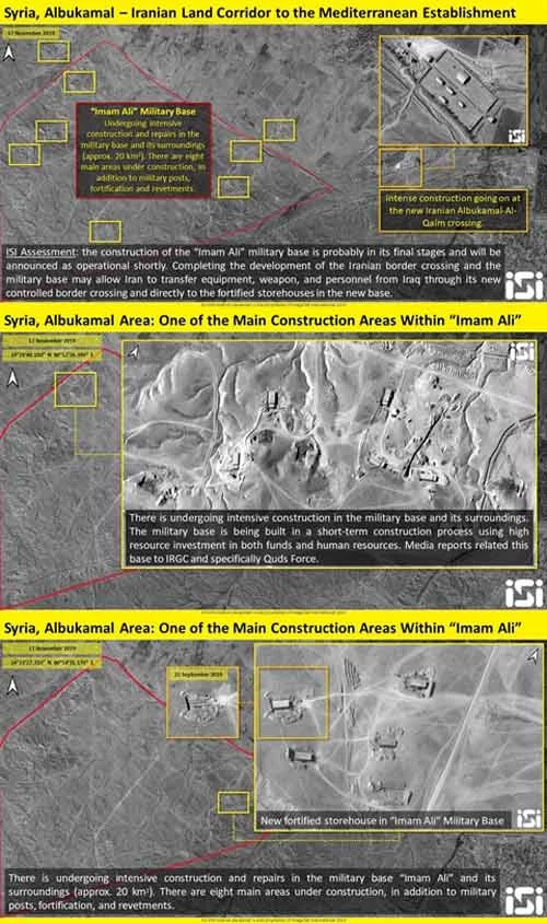 Những bức ảnh vệ tinh chụp tại địa điểm mà Công ty ISI gọi là căn cứ Imam Ali của Iran trên đất Syria