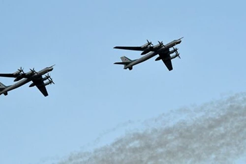 Máy bay ném bom chiến lược Tu-95MS của Không quân Nga. Ảnh: RIA Novosti.