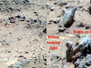 Rùng mình phát hiện chai lọ, tượng sinh vật lạ trên sao Hỏa