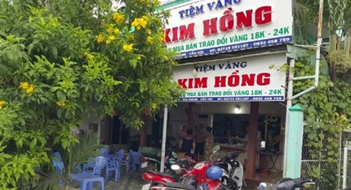 Tiệm vàng Kim Hồng - nơi xảy ra vụ cướp. Ảnh: VOV.