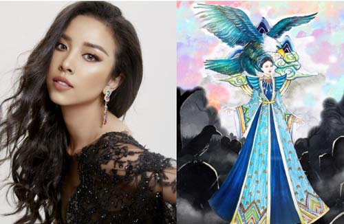 Á hậu Thúy An mang cả đại bàng lớn đang sải cánh vào Quốc phục chinh chiến Miss Intercontinental 2019