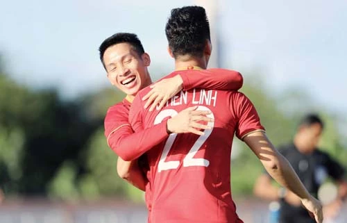 Đội tuyển U22 Việt Nam đã thủng lưới 1 bàn thắng trước U22 Lào. Ảnh: VFF.