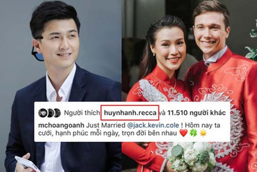 Huỳnh Anh âm thầm like ảnh MC Hoàng Oanh và chồng Tây dù đã huỷ theo dõi MXH