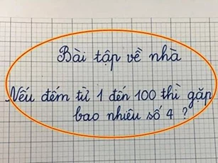 Nếu đếm từ 1 đến 100 thì gặp bao nhiêu số 4?