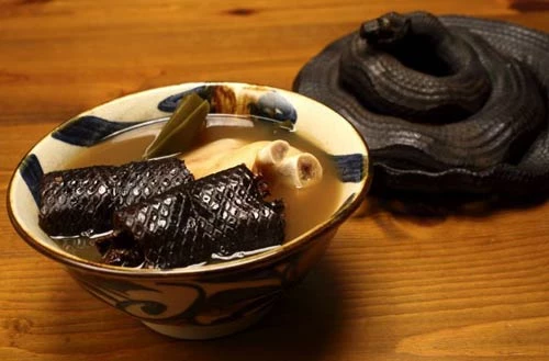 Umihebi hay còn được gọi là rắn biển, thường xuất hiện nhiều nhất ở vùng biển Okinawa, Nhật Bản. Trước đây, rắn biển từng là món ăn cao cấp, nhưng bây giờ mọi người có thể dễ dàng ăn chúng ở rất nhiều nhà hàng tại Okinawa.