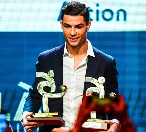 Hình ảnh Ronaldo tại lễ trao giải của Serie A - Ảnh: Fanpage Juventus.