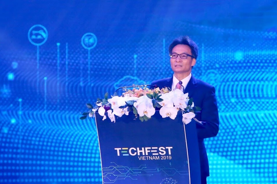 Phó Thủ tướng Vũ Đức Đam phát biểu tại lễ khai mạc Techfest 2019.