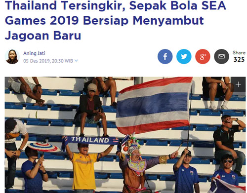 Báo Indonesia hả hê vì U22 Thái Lan bị loại sớm