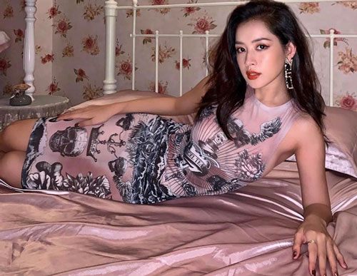 Chi Pu được khen đẹp với váy in họa tiết