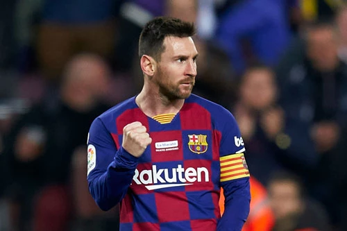 Messi lập hat-trick vào lưới Mallorca. Ảnh: Getty.