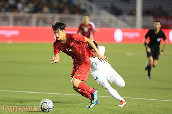 Hoàng Đức là tác giả bàn thắng ấn định chiến thắng 2-1 cho U22 Việt Nam trước U22 Indonesia ở vòng bảng