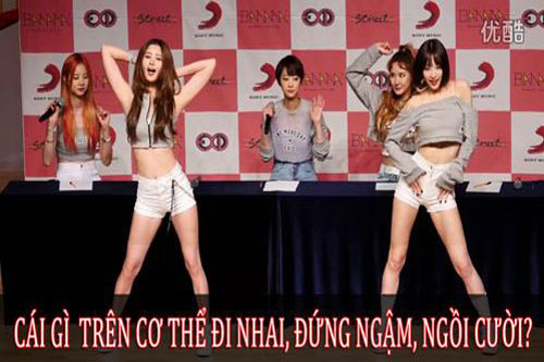 Cái gì đi nhai, đứng ngậm, ngồi cười?