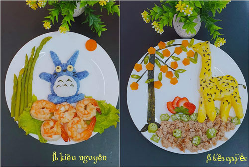 "Hô biến" đĩa cơm thành vườn thú muôn màu, mẹ 9X khiến con hào hứng chờ đến bữa