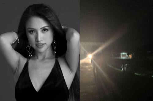 Vân Hugo gặp tai nạn giữa đêm khuya, xe mất lái bị lật nhào trên đường vắng