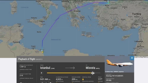 Máy bay chở hàng Boeing 747 của Thổ Nhĩ Kỳ đã bị phá hủy tại Lybia. Ảnh: Jet Photos.