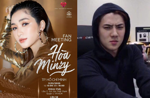 Fan Kpop nổi giận đùng đùng khi ekip Hoà Minzy "mượn" hình ảnh concert EXO làm poster fanmeeting, designer lên tiếng phân trần
