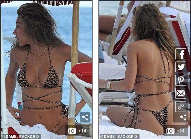 ‘Đỏ mặt’ với bikini da báo siêu bé của nữ DJ Chantel Jeffries  - ảnh 3