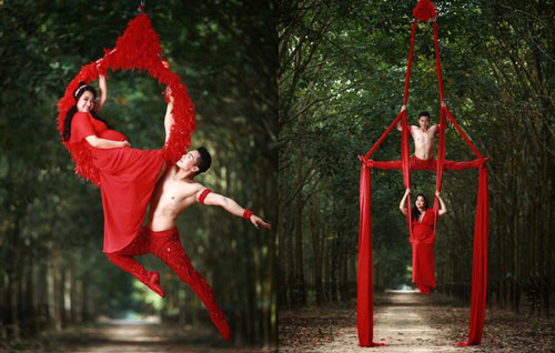 Vợ đang có bầu 7 tháng, gia đình nghệ sĩ Quốc Cơ gây thót tim với "hình ảnh mạo hiểm"