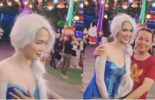 Hoá Elsa gây chú ý giữa phố, Ngọc Trinh bất ngờ bị khán giả chạm tay vào vòng một