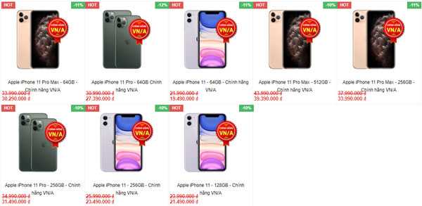 iPhone 11 Series giảm giá.