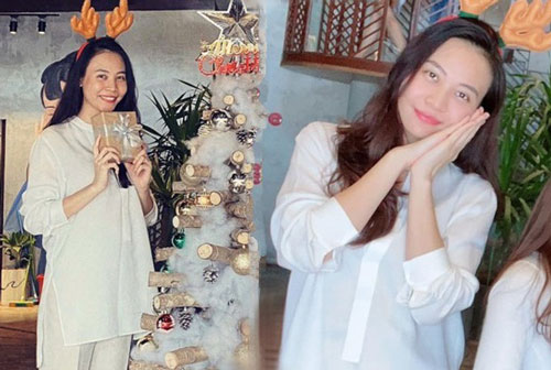 Giữa tin đồn bầu bí, Đàm Thu Trang mặt tròn thấy rõ và còn chăm mặc áo rộng che chắn vòng hai