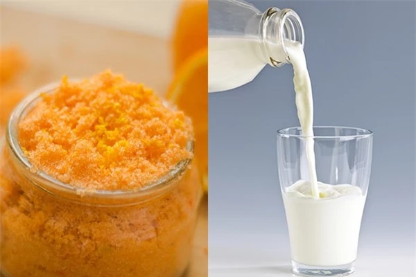 Kết hợp vỏ cam với sữa tươi giúp dưỡng trắng da hiệu quả