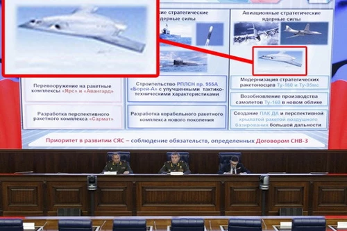 Bộ Quốc phòng Nga lấy nhầm hình ảnh X-47B của Mỹ để minh họa cho PAK DA. Ảnh: TASS.
