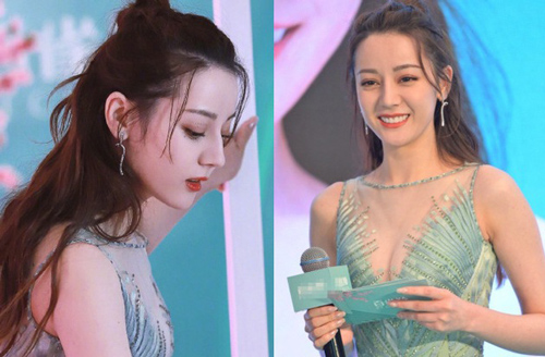 Xịt máu mũi với vòng một căng đầy của Địch Lệ Nhiệt Ba