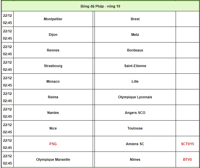 Lịch phát sóng Ligue 1. Ảnh: 24h