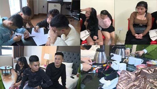 Thanh Hóa: Bắt 14 đối tượng tổ chức sử dụng ma túy đá và bóng cười