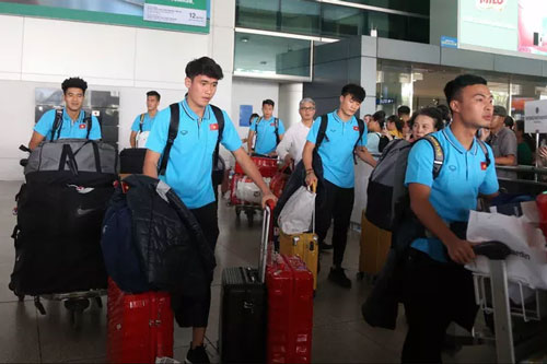 U23 Việt Nam về đến TP Hồ Chí Minh sau chuyến tập huấn tại Hàn Quốc