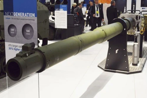 Tập đoàn Rheinmetall của Đức vừa giới thiệu khẩu pháo xe tăng cỡ nòng 130mm và quảng cáo đây là 
