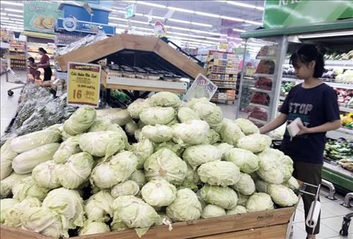 Nhiều mặt hàng nông sản được tiêu thụ tại siêu thị Big C. Ảnh: Trần Việt - TTXVN
