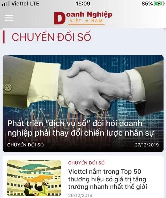 Doanh nghiệp Việt Nam đã chính thức có mặt trên hai kho ứng dụng iOS và Android.