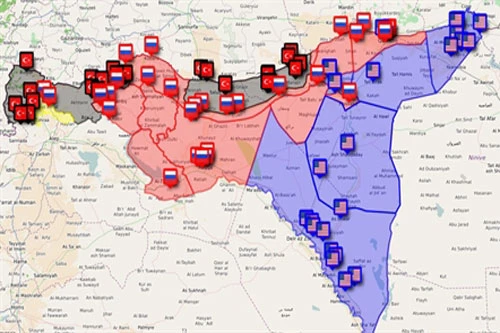 Tình trạng đóng quân xen kẽ giữa Nga - Thổ Nhĩ Kỳ và Mỹ tại miền Bắc Syria