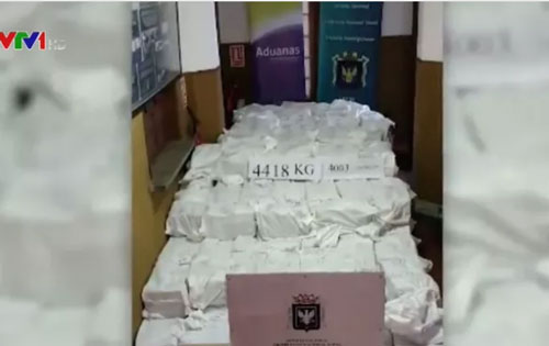 Uruguay thu giữ lượng cocaine kỷ lục