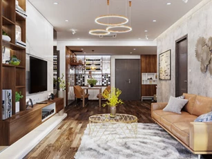 Căn hộ 60m2 ở tầng cao đẹp hút mắt người nhìn