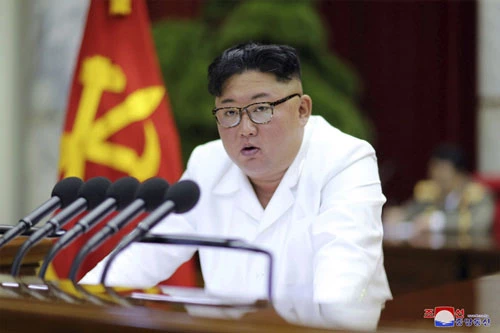 Chủ tịch Kim Jong-un tại kỳ họp toàn thể Ủy ban Trung ương của đảng Lao động Triều Tiên (Ảnh: AP)