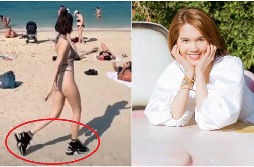 Ngọc Trinh mặc bikini bé xíu mà đi sneakers to sụ: Người thấy "khó cảm", người nghĩ bình thường