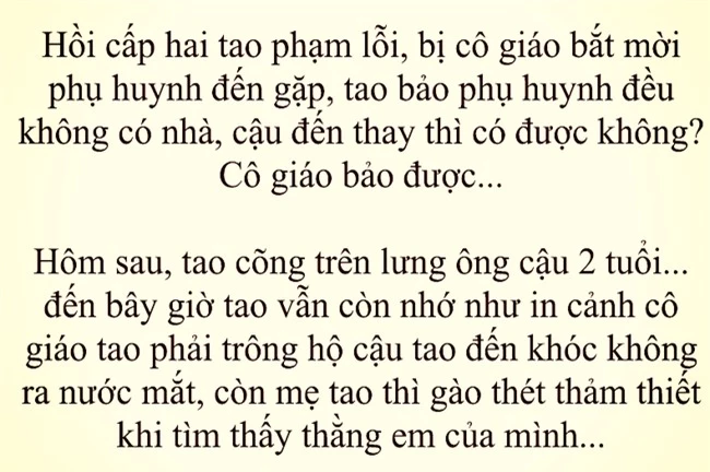 Bị mời phụ huynh tới trường vì phạm lỗi, cậu học sinh hỏi "cậu tới thay được không" và cái kết khiến mẹ kêu gào thảm thiết - Ảnh 1.