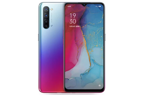 Oppo Reno3 sở hữu thiết kế với khung viền bằng kim loại, 2 bề mặt sử dụng chất liệu kính cường lực. Máy có kích thước 160,3x74,3x7,96 mm, trọng lượng 181 g. 