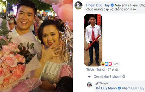 Vừa cầu hôn thành công bạn gái, Duy Mạnh đã bị cả dàn cầu thủ đăng ảnh "dìm hàng", cà khịa cực lầy