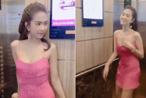 Diện váy tua rua, Ngọc Trinh "quẩy" nhiệt tình khoe dáng nuột trong thang máy nhưng vẫn nơm nớp sợ lộ hàng
